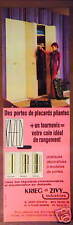 PUBLICITÉ 1970 KAZED PORTES DE PLACARDS PLIANTES RANGEMENT IDÉAL KRIEG ET ZIVY 