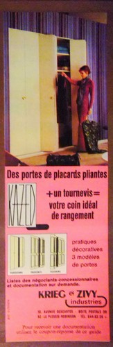 Publicité 1970 kazed portes - publicitÉ,