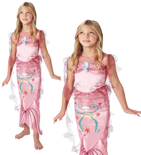 Rose costume sirène - sirène, filles