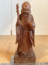 1 Petite Statue Moine tibétain Vintage en bois