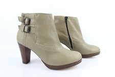 IKKS Bottines Talons Tout Cuir Taupe Clair T 39 --> 40 Très bon état