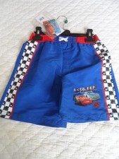 Short de bain Cars bleu marine, rouge et blanc motif damier - NEUF