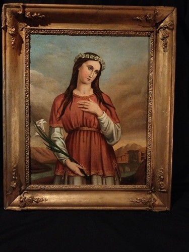 Tableau ancien 67x54 sainte - ancien,