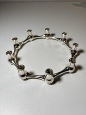 Bougeoir en Laiton Plaqué Argent par Jens Quistgaard, 1960 Danemark Style Nagel