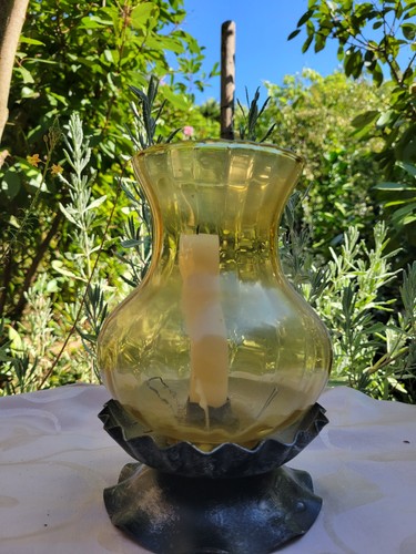 Bougeoir vintage verre - bougeoir,