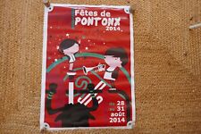 Affiche ancienne original 2014 Fêtes de PONTONX Landes tauromachie