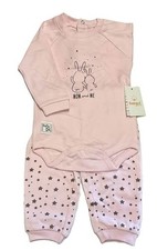 ensemble 2 pièces sweat body et pantalon rose motif lapin/étoiles 3,6 ou 12 mois