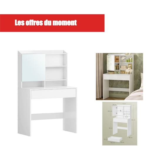 Vasagle kailyn coiffeuse blanc - kailyn,