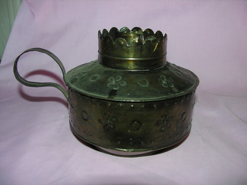Vintage candle lamp metal base - candle,
