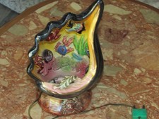 Lampe veilleuse  style Vallauris céramique de Monaco  " Coquillage " (Cerdazur) 