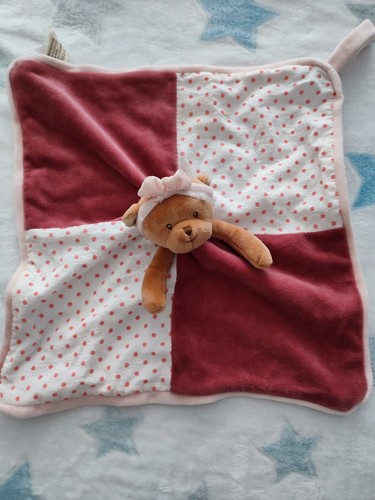 Doudou plat ours - , rose