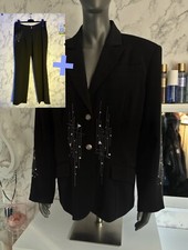 ensemble veste blazer et pantalon large monte carlo femme 38 noir vintage