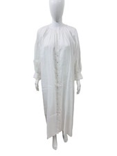 Robe Maxi Longue En Lin Blanc