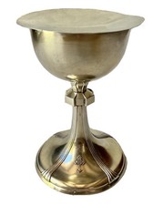 Calice Patène Argent Vermeil Croix Fleurdelisée Religion Antique Silver Chalice