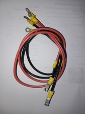 Câble liaison 45 Cm  Rouge/Noire avec cosse CU 2.5mm2  Lot 4 Pcs  B11h1