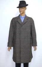 50/60s Grey Prince of Wales Wool Mens Raglan Coat BURBERRYS Sz L Made in England