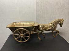 Cheval et Charrette en Laiton