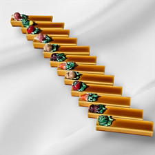 Set of Twelve Majolica Vegetables Knife Rests Vallauris circa 1950 hand painted