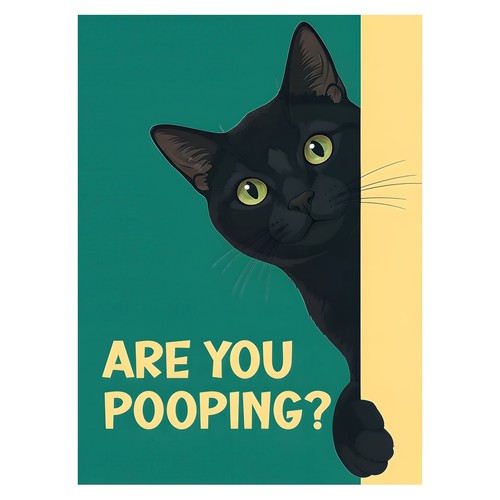 Affiche humour chat - humour,