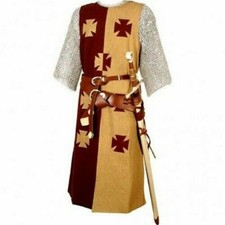Chevaliers médiévaux 7 Templier Tabard Costume Sans Manches Tunique Surcoat...