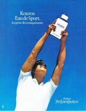 Publicité Advertising 087  1985  parfums  homme Yves Saint Laurent Kouros sport