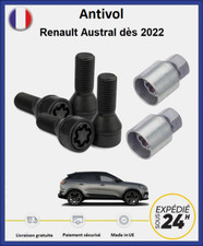 Ecrous antivol de roues noir Renault Austral 2022-2025 (4 écrous + 2 douilles)