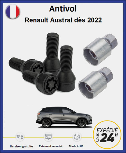Ecrous antivol roues noir - antivol,