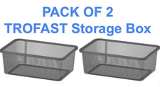 (Pack de 2) Boîte de rangement en maille IKEA TROFAST, gris foncé, 20 x 30 x ...