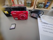 Nikon Coolpix Rouge S6300 Avec Chargeur Boîte Carte Sd Appareil Photo