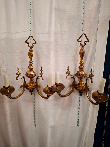 Paire appliques bronze doré - paire,