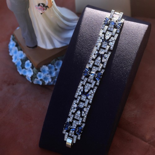 Bracelet argenté art deco - bracelet,