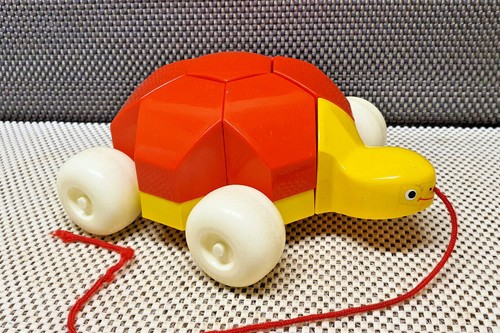 Ancien jouet tirer tortue - à,
