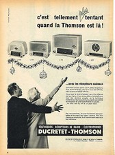 PUBLICITE ADVERTISING 114  1955  DUCRETET-THOMSON radio éléctrophone téléviseur