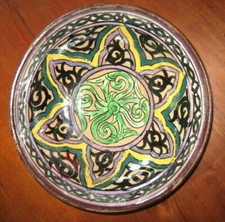 Plat en Faïence marocaine GHOTAR XIXème MAROC  FES  CHQALA N°3