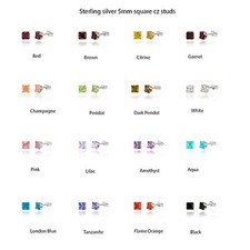 Argent Sterling 5mm Zircone