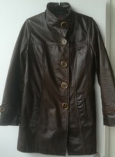 RARE Veste longue / manteau femme Cuir Buffle Marron OAKWOOD  T40 42  comme neuf