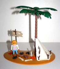 PLAYMOBIL 3861 ILE AVEC PIRATE NAUFRAGE CASTAWAY 100 % COMPLET