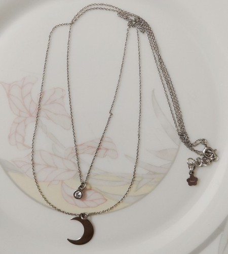 Collier lune 925 argent - argent, massif