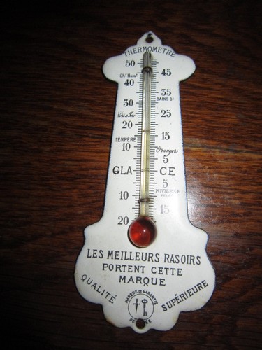 Ancien thermometre emaille les - thermometre,