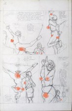 Planche originale au crayon de Georges PICHARD érotique inédite