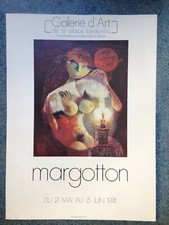 MARGOTTON 1974 AFFICHE ANCIENNE ORIGINALE GALERIE D'ART PLACE BEAUVAU PARIS