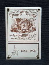 Plaque émaillée chicorée Leroux Orchies Nord 1858 1998