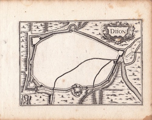 Gravure xviie dijon côte - gravure,