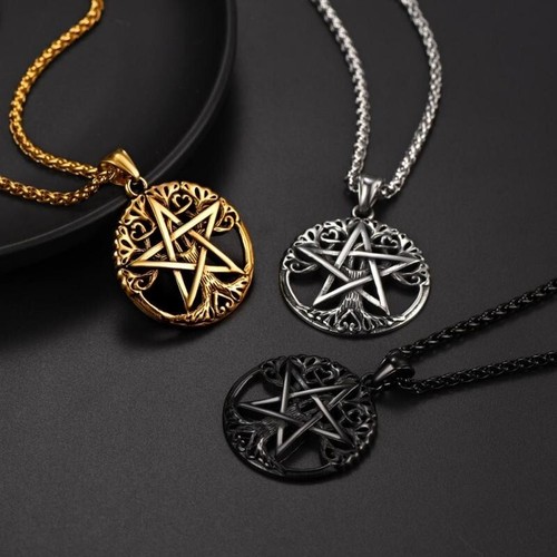 Collier pentagramme wicca - collier,