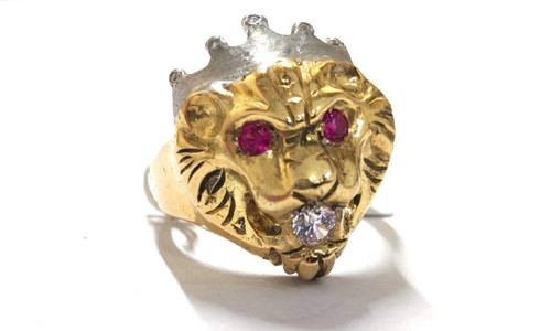 Bague lion jaune carats - jaune,