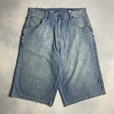 Short en denim Pelle Pelle W34 coupe large OG 2000s HipHop Baggy Jorts vintag...