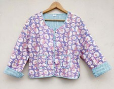 Veste En Coton Matelassée Florale Pour Femme Violet Indien Vêtement US