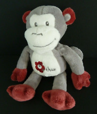 *. DOUDOU PELUCHE ARTHUR ET LOLA BEBISOL SINGE rouge bordeaux gris blanc TTBE