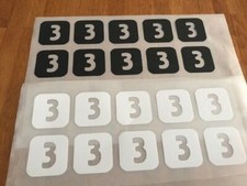 NUMERO 3 - 10 PATCHS FLOCAGES POUR MAILLOT SHORT SURVÊTEMENT CHAUSSETTES