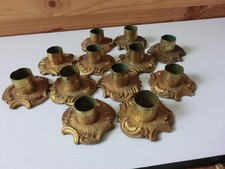 12 ANCIENNES BOBECHES EN LAITON POUR LUMINAIRE